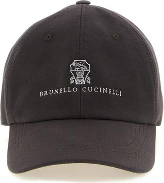 Brunello Cucinelli Brown Logo Baseball Cap