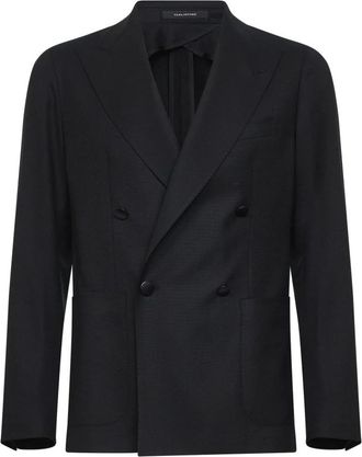 Tagliatore Double-Breasted Blazer - Heren - Blazers - Zwart - L - Wol - Jassen