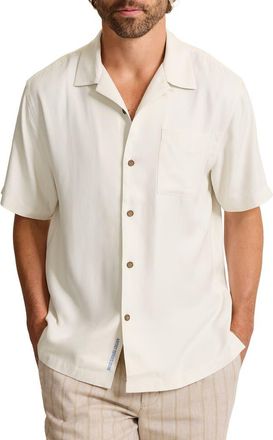 Tommy Bahama Tide & Time Floral Silk Camp Shirt in Coastal Mist at Nordstrom, Size Xxx-Large