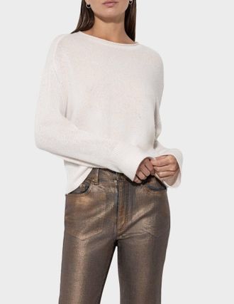 Luisa Cerano Wool-Cashmere Blend Sweater In Eggshell