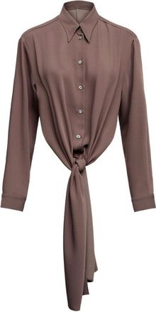 Maison Margiela Brown Shirt With Tie-Front Detail
