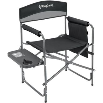 OEM Silla De Camping Plegable King Camp Con Reposabrazos Ash B10 - Negra Y Gris
