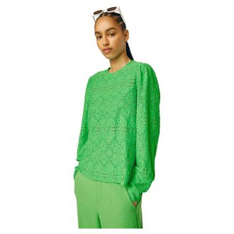 Object Womens OBJFEODORA L/S TOP NOOS Blouse, Vibrant Green, Large