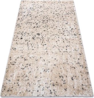 RugsX Rugsx - Carpet fluffy 2372 shaggy salt and pepper - cream / anthracite beige 180x270 cm