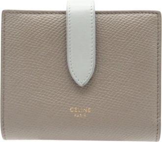 Celine Beige Blue Leather Wallet (Bi-Fold) (Pre-Owned)