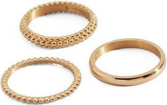 Alex and Ani Textured Stacking Ring Set of 3 in Gold at Nordstrom, Size 7