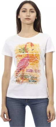 Trussardi Action T-shirt met korte mouwen - Dames - T-shirts - Wit - L - Katoen - Tops