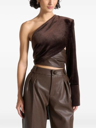 Mani&egrave;re De Voir Coralie one-sleeve top - Brown