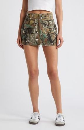 PTCL Front Zip Cargo Miniskirt in Forest Camo at Nordstrom Rack, Size Large