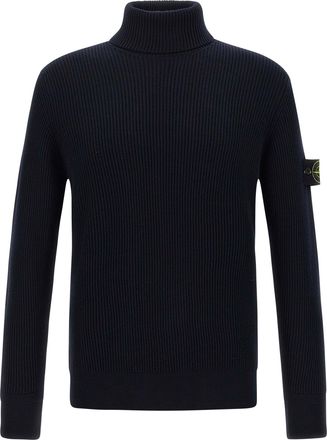Stone Island Ribbed Sweater Maglioni Blu-Uomo