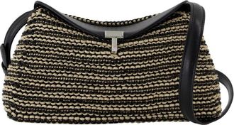 Toteme T-Lock Geweven Leren Clutch - Dames - Schoudertassen - Zwart - ONE Size - Leer - Tassen
