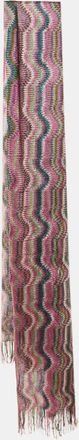 Missoni Multicolor Wavy Pattern Knit Fringed Stole
