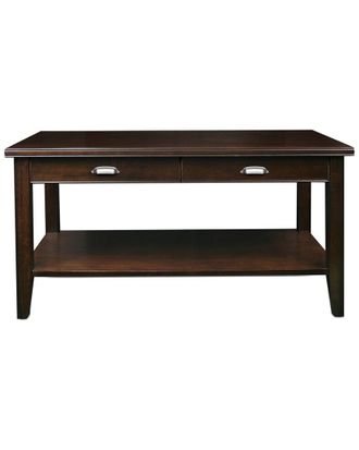 Leick Home Laurent Solid Wood Coffee Table with Drawers & Shelf