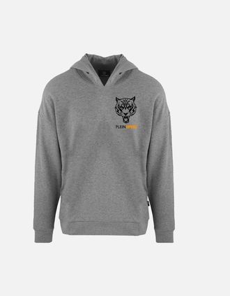 Philipp Plein Mens Plein Sport Natural Born Winner Grey Hoodie - Size: 38