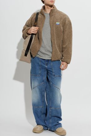 American Vintage Fleece Sweatshirt With A Stand-up Collar, Mens, Brown