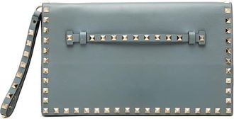 Valentino Pre-owned Valentino Leather Rockstud Flap Clutch Ladies 215PLXHHR5I2G7D5
