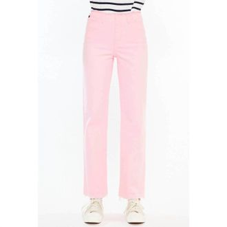 Kancan High Rise True Straight Comfort Jeans In Pink
