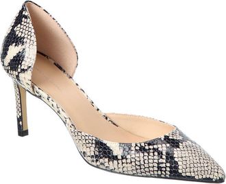 Stuart Weitzman Mara 75 Dorsay Snake-Embossed Leather Pump