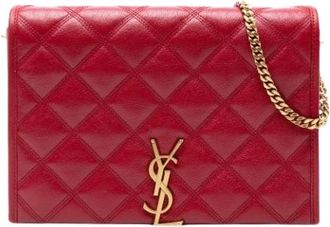 Saint Laurent Pre-owned Cross Body Bags, female, Red, Size: ONE SIZE Pre-owned Leather Cross Body Bag