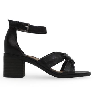 Vionic Maia Tumbled Leather Womens Heels Sandals - Black - Size:UK 4.5