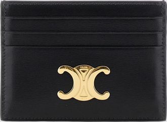 Celine Portacarte in pelle di vitello con logo Triomphe