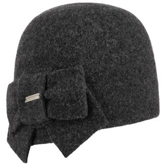 Seeberger ladies Litika Winter Hat, walking hat with Bow - Grey - One size