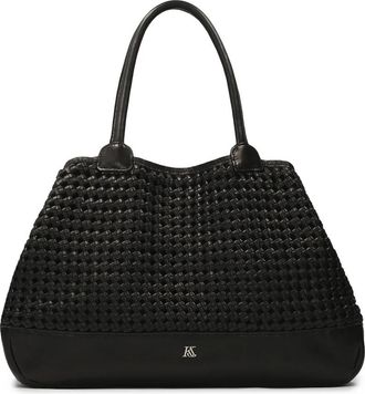 Kazar Grote handtas met een opvallend weefsel - Dames - Handtassen - Zwart - ONE Size - Leer - Tassen