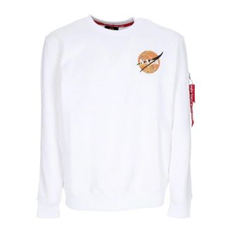 Alpha Industries Nasa Davinci Wit Crewneck Sweatshirt - Heren - Sweatshirts - Wit - M - Katoen - Hoodies & sweatvesten