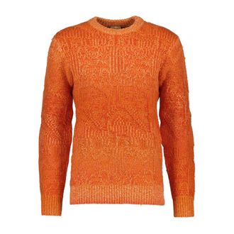 Mos Mosh Mauro Faded Crew Neck Knit - Heren - Ronde hals truien - Oranje - M - Katoen - Truien & Vesten