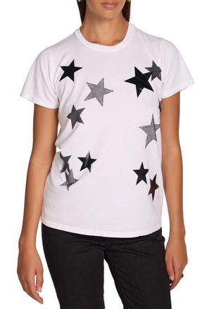 Lauren Moshi Wolf X Black Crystal Multi Stars Top in White at Nordstrom, Size X-Small