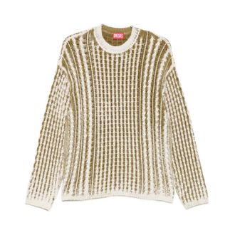 Diesel Oval D Logo Round Neck Jumper - male - Diesel - Round-neck Knitwear - Green - XS - Knitwear