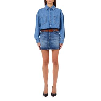 Liu Jo Korte Denim Jurk met Riem - Dames - Rokken - Blauw - Maat: M Denim