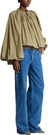 Balmain Cotton blouse in Green at Nordstrom, Size Medium