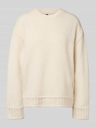Pieces Oversized Strickpullover mit Crew Neck Modell ORLY in Sand, Gr&ouml;&szlig;e M