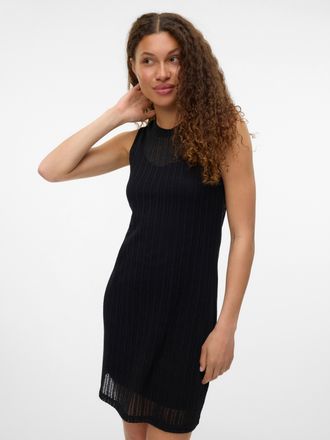 Vero Moda Minikleid VERO MODA VMCAILEY SL SHORT DRESS JRS GA, Damen, Gr. M, N-Gr, schwarz, Jersey, Obermaterial: 71% Baumwolle, 29% Polyester, unifarben, regula