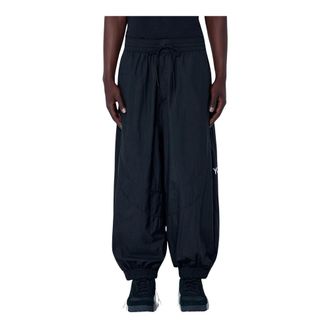 Yohji Yamamoto Wide Trousers, male, Black, Size: XL Elasticated Waistband Trousers