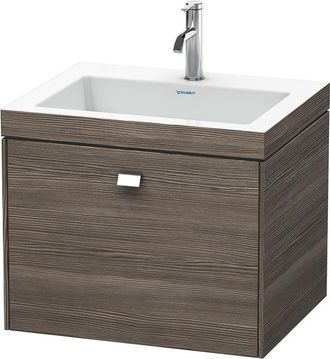Duravit Lavamanos Duravit Brioso De 60,0x48,0 Cm, 1 Caj&oacute;n, Sin Rebosadero, Con Banco Para Grifos, 1 Agujero Para Grifos, Color (frente/cuerpo): Decoraci&oacute;n Pin