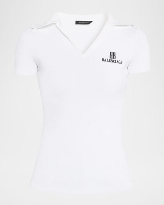 Balenciaga Short-Sleeve Fitted Polo Shirt