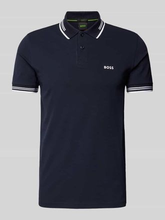 HUGO BOSS Slim Fit Poloshirt mit Label-Print Modell Paul in Marine, Größe XXXL