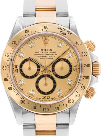 Rolex Pre-owned Rolex Cosmograph Daytona Chronograph Automatic Diamond Champagne Dial Mens Watch 16523 CDO