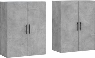 vidaXL Armario De Pared 2 Unidades Gris Hormig&oacute;n 69,5x34x90 Cm Vidaxl