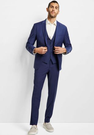 Cinque Anzug CINQUE CICASTELLO, Herren, Gr. 48, N-Gr, blau, Web, Obermaterial: 53% Polyester, 43% Schurwolle, 4% Elasthan, unifarben, Basic, Anz&uuml;ge Anzug, mi