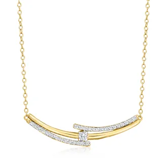 Ross-Simons Diamond Curved Multi-Bar Necklace in 18kt Gold Over Sterling