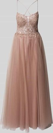 Vera Mont Abendkleid mit Spitzenbesatz in Rose, Größe 38