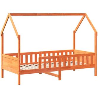 vidaXL Vidaxl - Kids House Bed Frame without Mattress Wax Brown 80x200 cm Pine