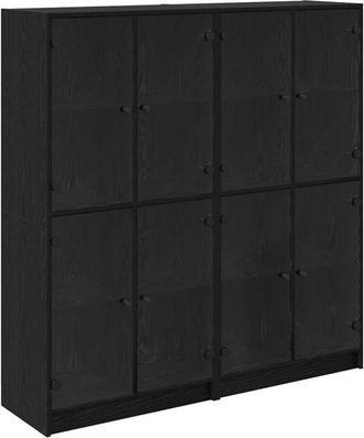 vidaXL Highboard 2 pcs Black Oak 136 x 37 x 142 cm Engineered Wood vidaXL
