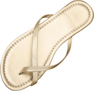 Generic Womens Cute Strappy Thong Sandals Flat Shoes Toe Ring Summer Slide Sandals Open Toe Slip on Flip Flops Indoor Outdoor Slippers Gold