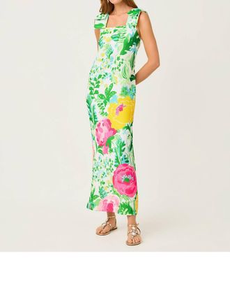 Lilly Pulitzer Bernice Maxi Dress In Multi Poppy Party Engineered Woven