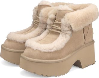 UGG New Heights Lace Up Boots UK 7 Beige