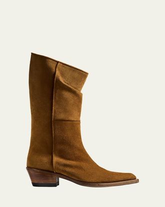 Khaite 35mm Clive Suede Mid-Calf Boots